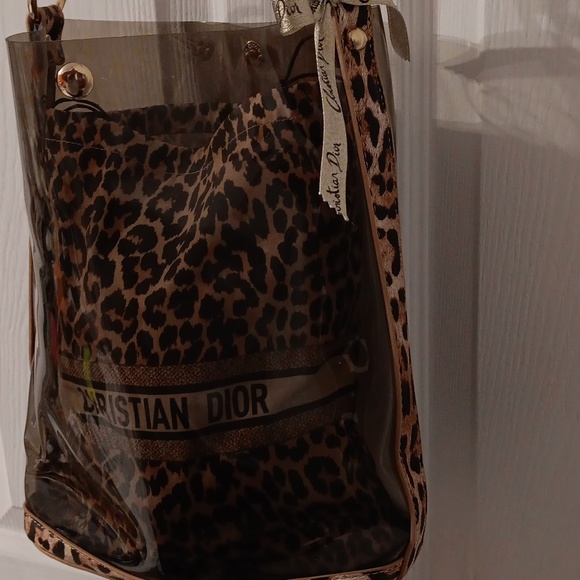Christian dior cheetah pouch in clear bag - Picture 3 of 5